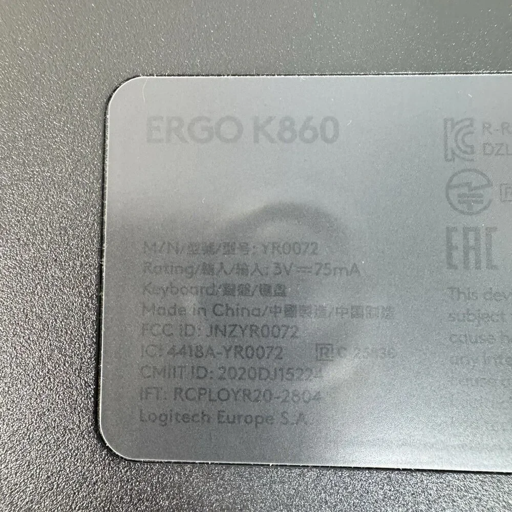 Logitech Ergo K860 Wireless Ergonomic Keyboard - Split Keyboard Dongle & Battery